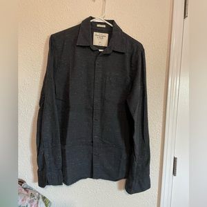 Abercrombie and Fitch Men’s Flannel Button Up Shirt Dark Gray Small